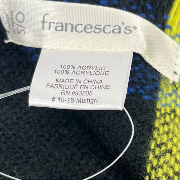 Francesca boutique plaid mult-colored large rectangular scarf/wrap - Picture 12 of 12